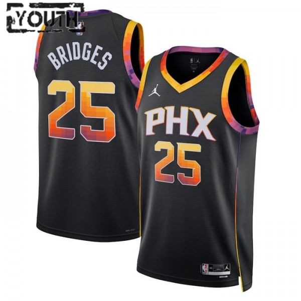 Phoenix Suns Trikot Mikal Bridges 25 Jordan 2022-23 Statement Edition Schwarz Swingman - Kinder